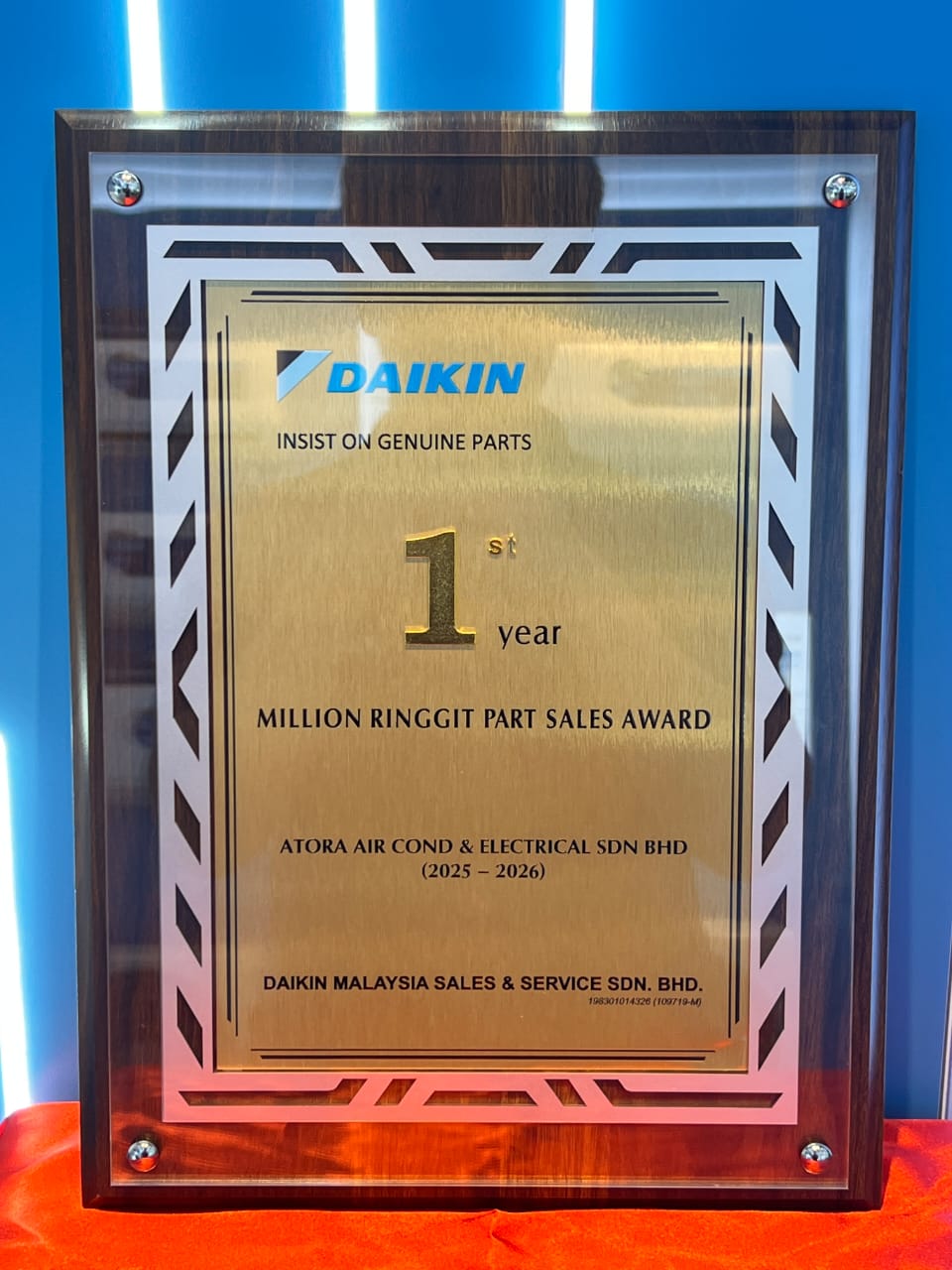 Anugerah Jualan Alat Ganti Sejuta Ringgit Tahun Pertama Daikin 2025-2026