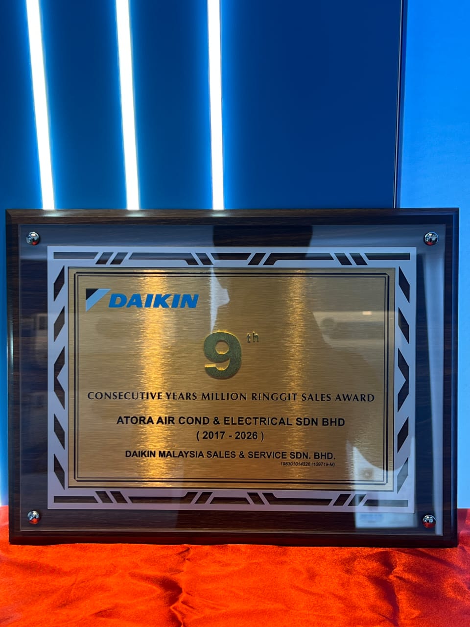 Daikin 9th Consecutive Years Million Ringgit Sales Award (2017-2026)